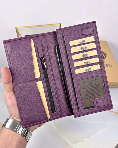 Cell Phone Pocket Wallet and Card Holder, Color: Purple Guti, Model 2047