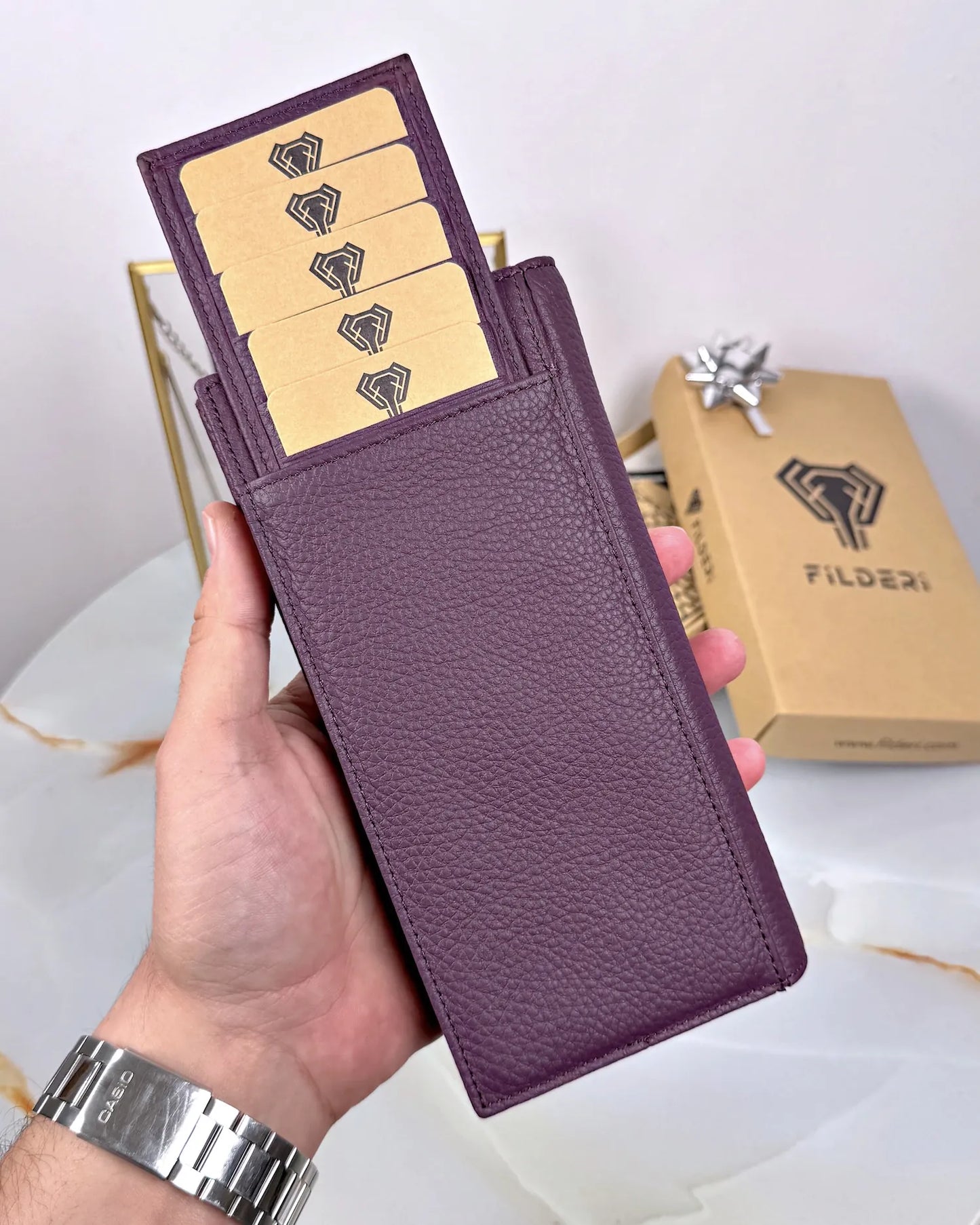 Cell Phone Pocket Wallet and Card Holder, Color: Purple Guti, Model 2047