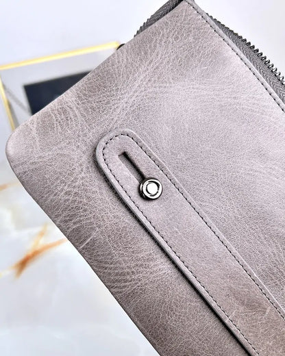 Men's bag made of genuine leather, color: gray, model 2029