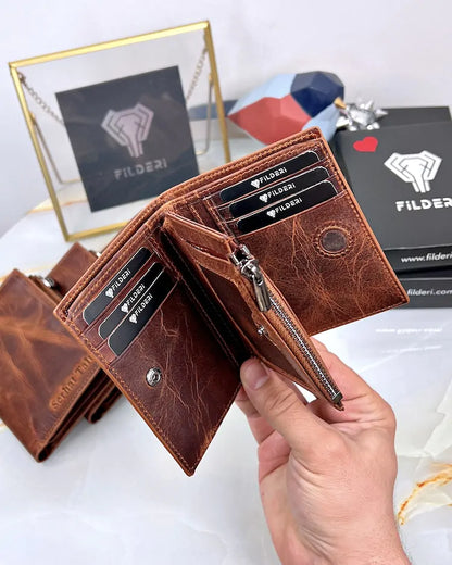 Ultra Elite genuine leather wallet, color: hazelnut, model 2044